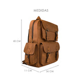 BACKPACK UNISEX STYLO ALASKA PIEL CAFÉ