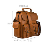 BACKPACK UNISEX STYLO 165 PIEL CAFÉ