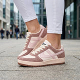 TENIS PANAM MUJER 109991174 SIMIPIEL BLANCO/ROSA