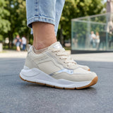 TENIS CASUALES MUJER CLASBEN ZIA SIMIPIEL BEIGE
