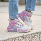 TENIS CASUALES CLASBEN NIÑA  DOUBLE SIMIPIEL MORADO 18-21