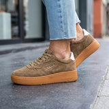 TENIS CASUALES CLASBEN MUJER CLEINK GAMUZA CAFE