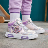 TENIS CASUALES MISS PINK NIÑA ANGEL SIMIPIEL BCO/LILA 18-21