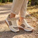 TENIS CASUALES DAMA STYLO 16470 SIMIPIEL BEIGE