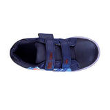 Tenis Led Spiderman para niño simipiel marino con rojo 3507