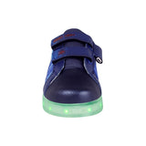 Tenis Led Spiderman para niño simipiel marino con rojo 3507