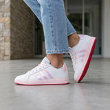 TENIS ADIDAS GRAND COURT MUJER JR6096 SIMIPIEL BLANCO