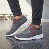 TENIS SKECHERS LITE-WEIGHT HOMBRE 894046GYRD TEXT GRIS