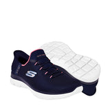 TENIS SKECHERS SLIP INS MUJER 150123NVPK TEXTIL AZUL