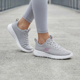 TENIS SKECHERS MUJER 2110007GYPK TEXTIL GRIS