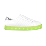 Tenis LED Stylo Para Dama 700 23-26 Blanco y Plateado