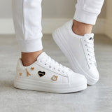 TENIS CASUALES STYLO MUJER 9736 SIMIPIEL BLANCO