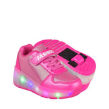 TENIS CASUALES NIÑA LED & WHEELS HG8089 SIMI ROSA 18-24