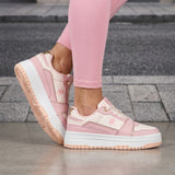 TENIS POLO MUJER IRI01R SIMIPIEL ROSA/BEIGE