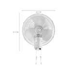 VENTILADOR DE PARED HURRICANE HGC736503 SINTÉTICO BLANCO