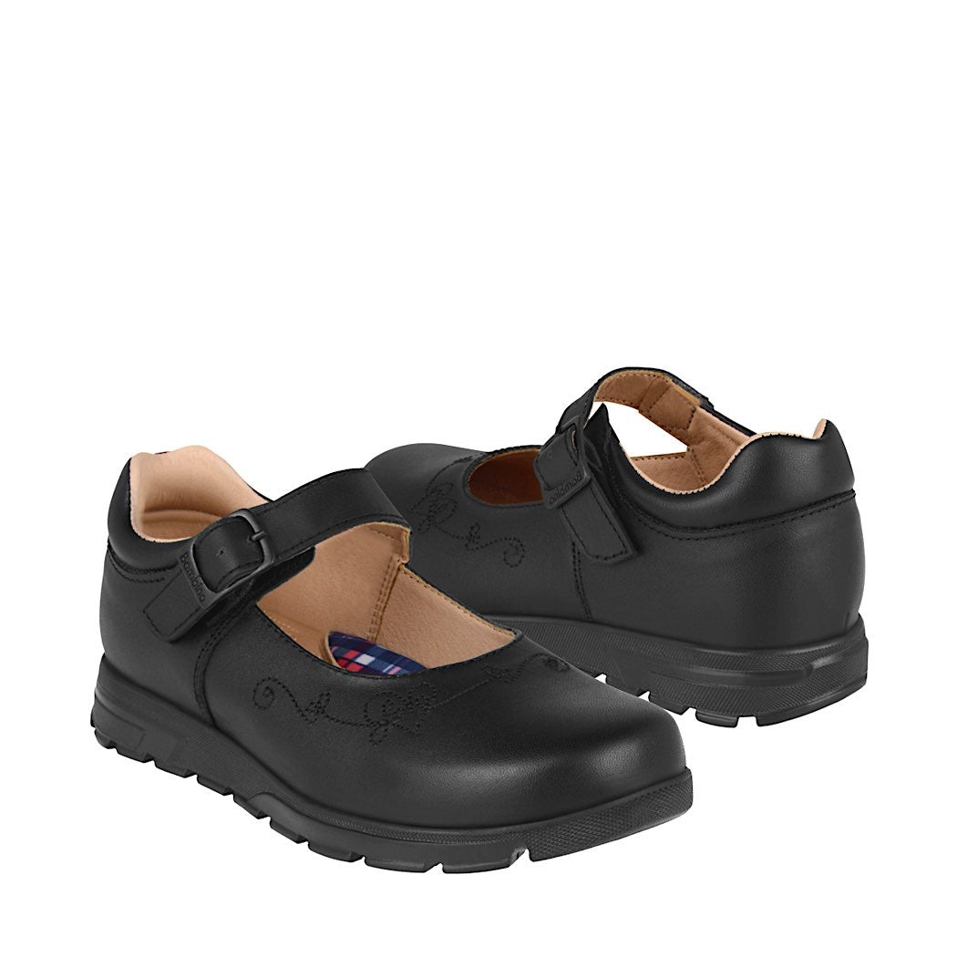 ZAPATOS ESCOLARES NIÑA BAMBINO A3987 PIEL NEGRO Negro 18