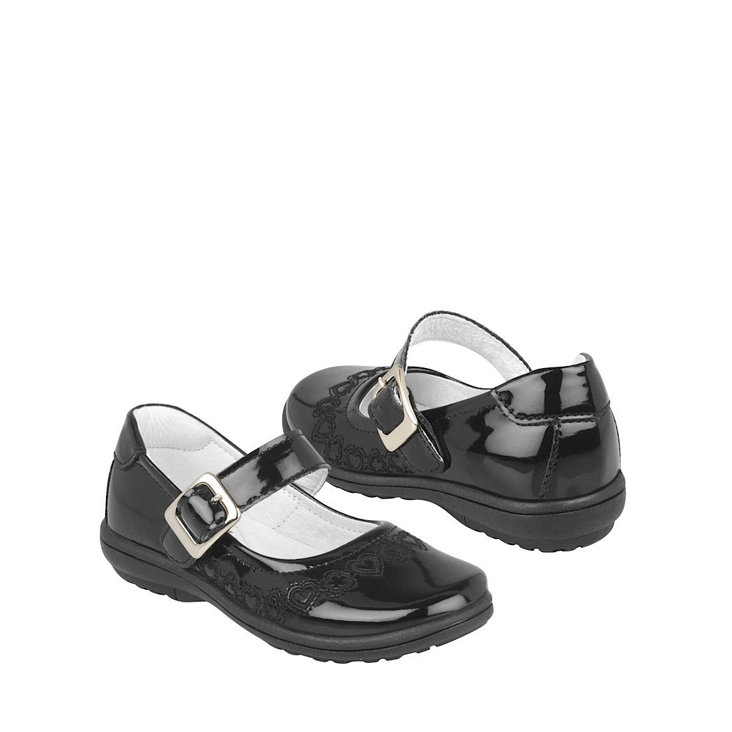 Zapato escolar Dominiq para niña charol negro 2186