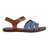 SANDALIAS DAMA NOMADAS 922 TEXTIL CAFÉ/AZUL