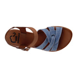 SANDALIAS DAMA NOMADAS 922 TEXTIL CAFÉ/AZUL