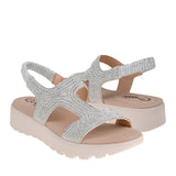 SANDALIAS DAMA NOMADAS 23045 SUEDE PLATA