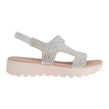 SANDALIAS DAMA NOMADAS 23045 SUEDE PLATA