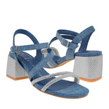 SANDALIAS DAMA CLASBEN MADELINE TEXTIL PLATA