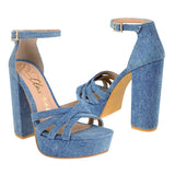 SANDALIAS DAMA CLASBEN MARBELLA TEXTIL AZUL