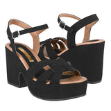 SANDALIAS DAMA STYLO 6711 SUEDE NEGRO