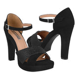 SANDALIAS DAMA STYLO 44007 SUEDE NEGRO