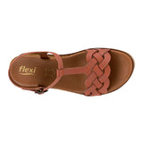 SANDALIAS DAMA FLEXI 127703 PIEL NARANJA