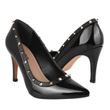 TACONES DAMA STYLO 14221 CHAROL NEGRO