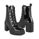 BOTINES DAMA STYLO 7505 CHAROL NEGRO