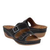 SANDALIAS DAMA CONFORT FIT 19613 SIMIPIEL NEGRO