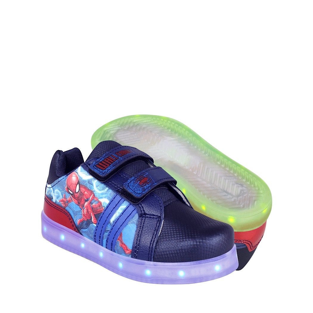 Spider Man Zapatos Para Niño Con Luces Tenis Led Spiderman Para